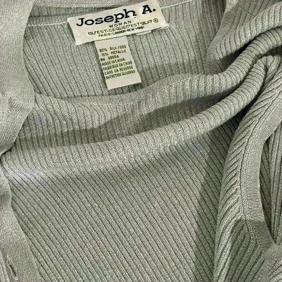 Joseph A Paris London New York 2 piece set cardigan and tank silk size large - Picture 5 of 8